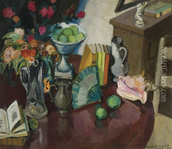 Interior With Still Life (1927) Oil Painting - Armand Adrien Marie Apol