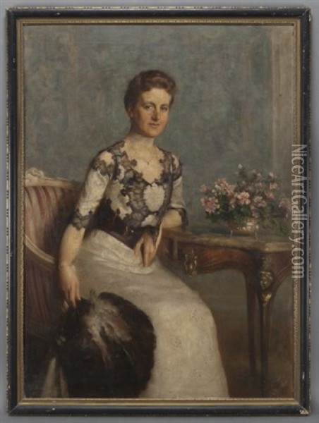 Portrait Of A Lady Oil Painting - Arthur Trevithin Nowell