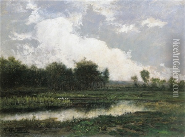 L'etang Oil Painting - Theodore Antoine Tscharner