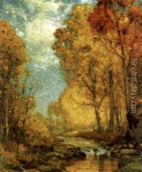 Autumn Landscape Oil Painting - Franklin B. De Haven