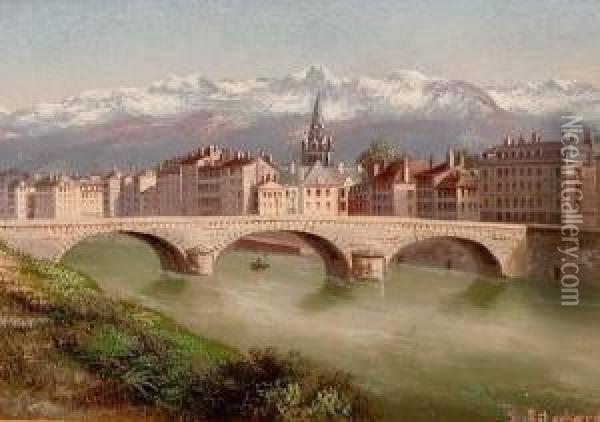 Vue De Grenoble Oil Painting - Hubert Sattler