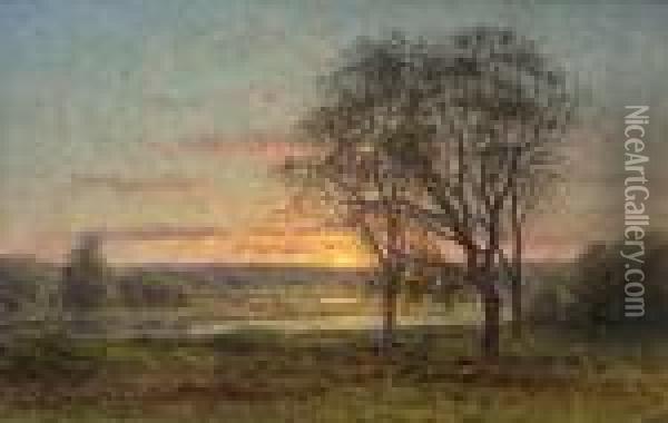 Solnedgang Oland Oil Painting - Per Ekstrom