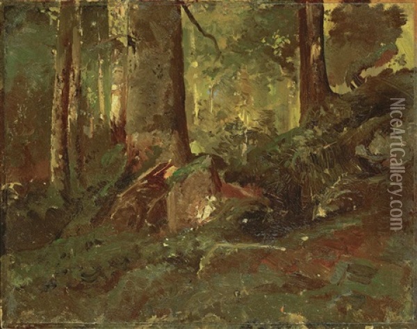 Waldinneres (ramsau) Oil Painting - Emil Jacob Schindler