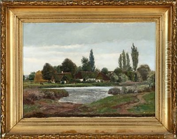A Pond Oil Painting - Viggo Pedersen