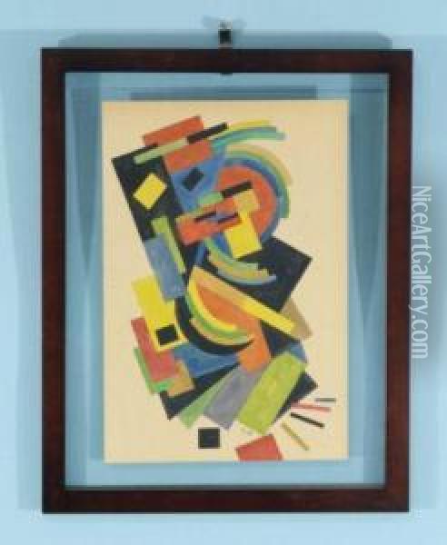 Abstract Geometrics Oil Painting - Olga Vladimirovna Rozanova