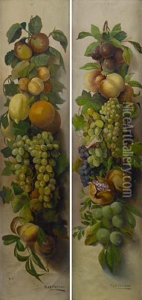 A Swag Of Various Fruit Oil Painting - Hugh Fletcher