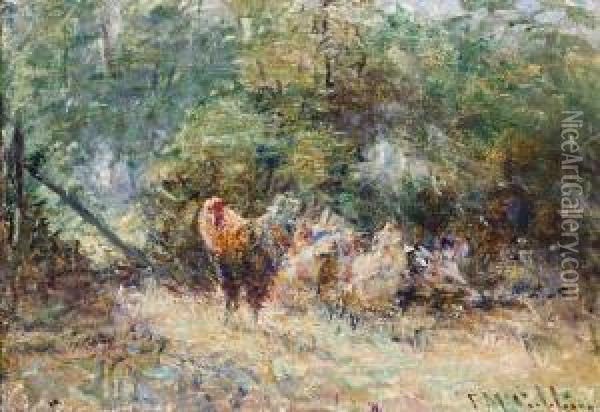 Study Of Poultry Oil Painting - Frederick McCubbin