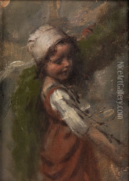 Madchenstudie Oil Painting - Hermann Kaulbach