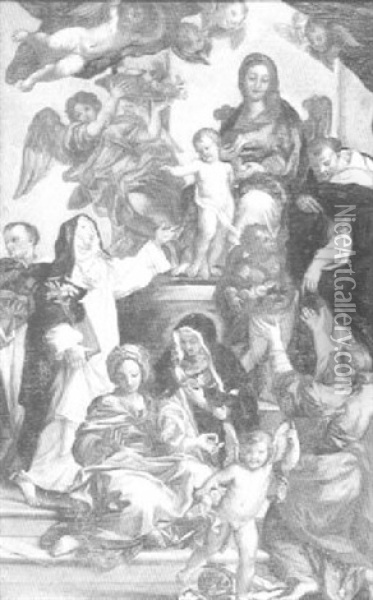 Sketch From An Altarpiece Oil Painting - Sebastiano Conca