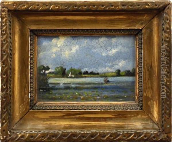 River Landscape Oil Painting - Thomas Gainsborough
