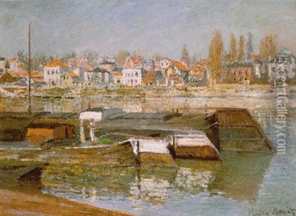 La Seine A Asnieres Oil Painting - Claude Monet