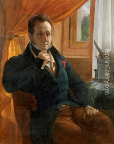 Portrait Dit De Jean-pierre De Fournier De Bellevue (1776-1858) Oil Painting - Louis Hersent