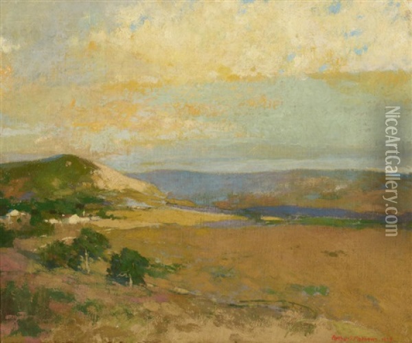 A Northern California Landscape Oil Painting - Arthur Frank Mathews