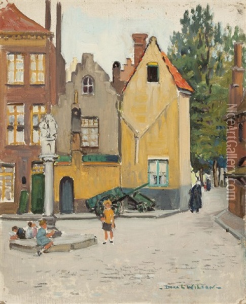 Bruges Oil Painting - Dora Lynell A. Wilson