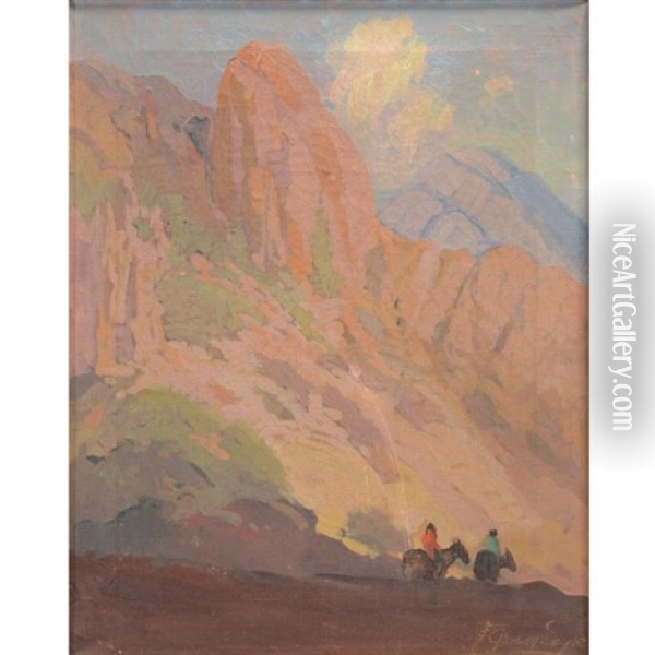 Mountain With Riders Oil Painting - Fred Grayson Sayre