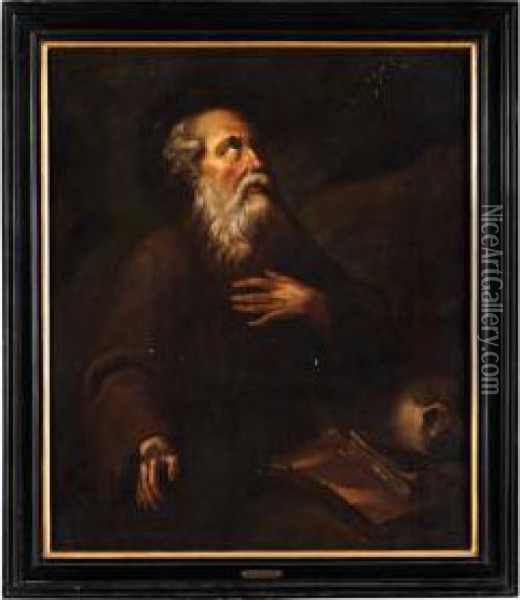 Den Helige Hieronymus Oil Painting - Giovanni Lanfranco
