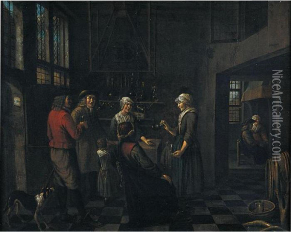 Interno Di Cucina Con Figure Oil Painting - Jan Jozef, the Younger Horemans