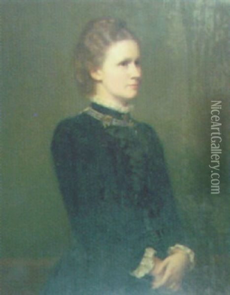 Portrait Of A Lady Oil Painting - Rudolf W. A. Lehmann