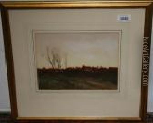 Cottage At Dusk Oil Painting - William Tatton Winter