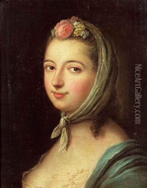 Portrait Einer Jungen Dame Oil Painting - Pietro Antonio Rotari