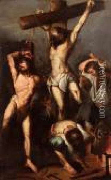 Cristo Crocifisso Tra I Ladroni Oil Painting - Luca Giordano