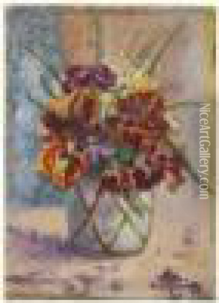 Pensees Violettes : Bouquet De Fleurs Oil Painting - Henri Charles Manguin