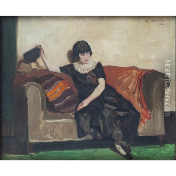 Portrait Of Isa Dawson Oil Painting - David Forrester Wilson