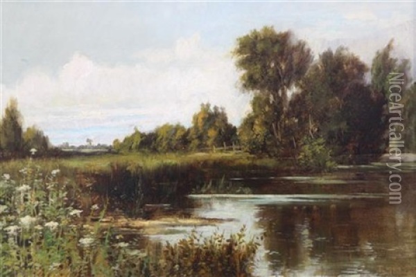 Lake Scenes (pair) Oil Painting - Tom Mostyn