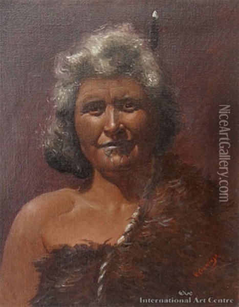 Maria Maori Maiden Oil Painting - Vera Cummings
