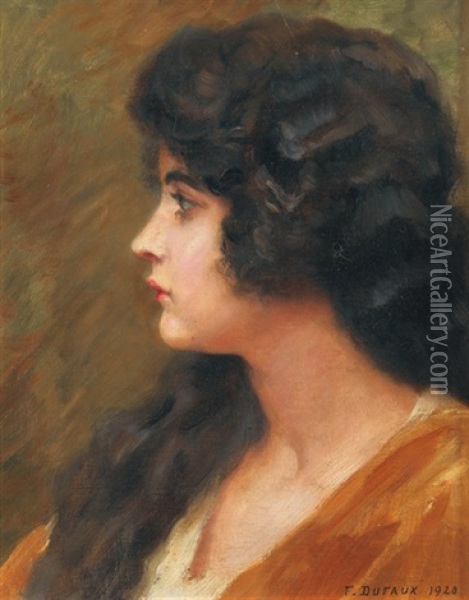 Portrait De Jeune Femme Oil Painting - Frederic Dufaux