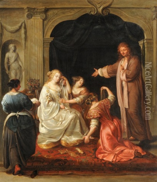 Die Neuvermahlten Oil Painting - Adam Johann Braun