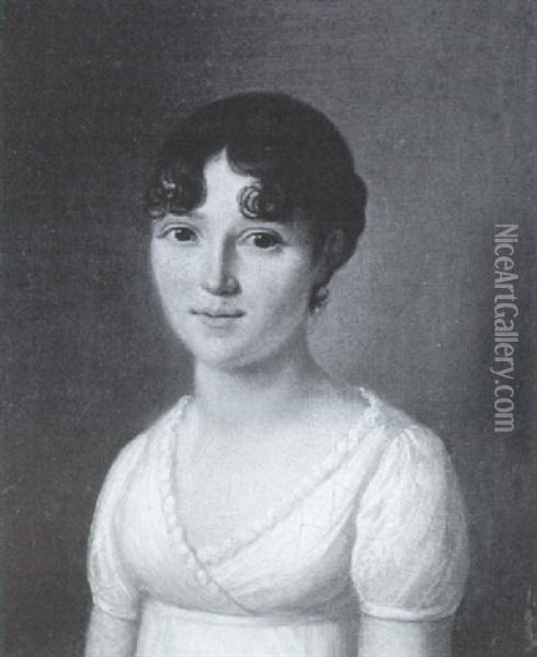 Portrait De Jeune Femme Oil Painting - Henri Nicolas Van Gorp
