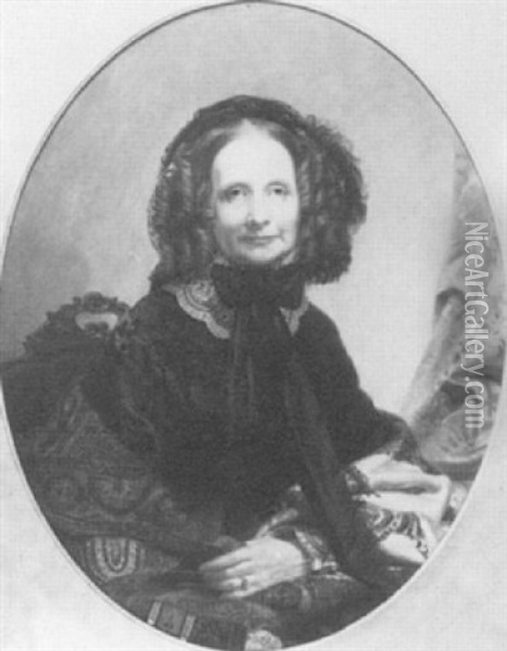 Portrait Of Eliza Coles Neilson Oil Painting - Thomas Hicks