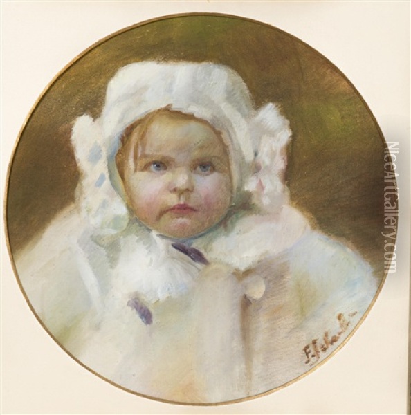 Portrait Of A Child Oil Painting - Frantisek Jakub