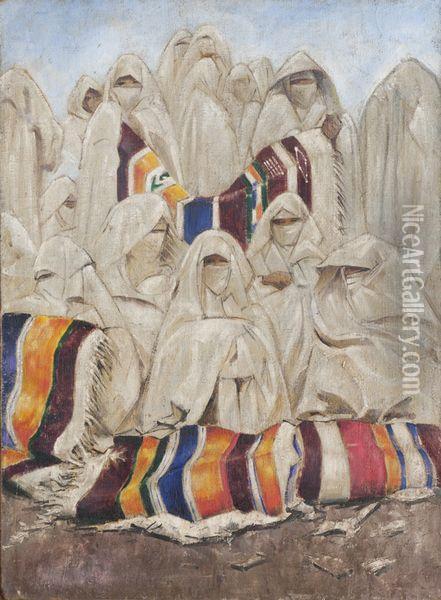 Femmes Au Souk Oil Painting - Bernard Boutet De Monvel