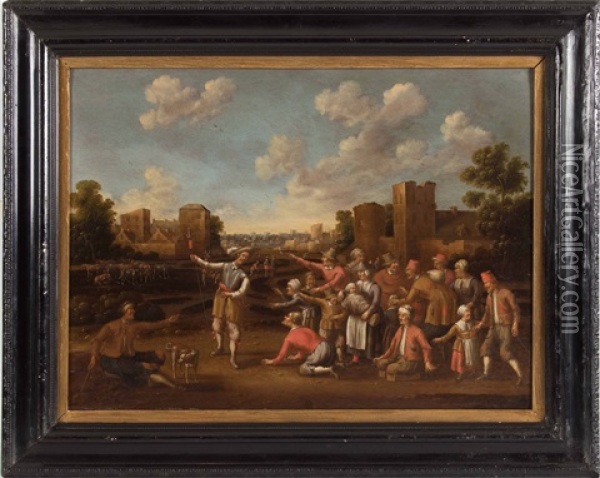 Paesaggio Con Mendicanti Oil Painting - Joost Cornelisz. Droochsloot