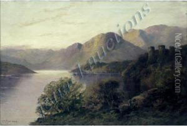 Mountain Landscape Oil Painting - Frances E. Jamieson