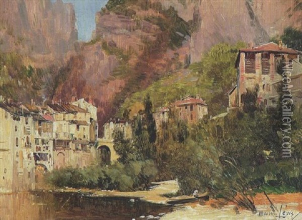 Blick Auf Pont-en-royan (isere) Oil Painting - Maurice Levis