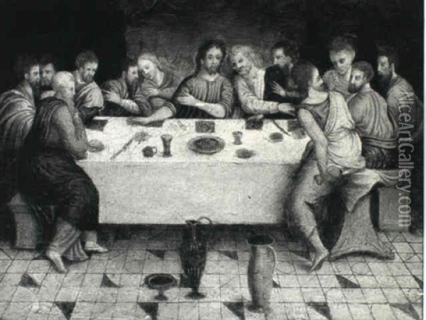 Last Supper Oil Painting - Lambert Lombard