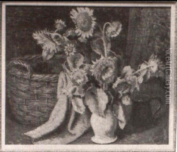 Sunflowers Oil Painting - William Samuel Horton