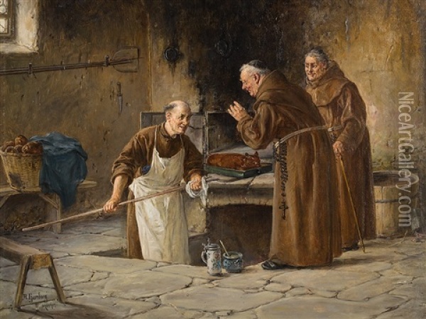 Visit At The Bakery Oil Painting - Adolf Humborg