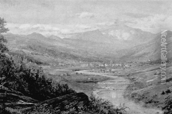 Mt Washington And Conway Village Oil Painting - Edmund Darch Lewis