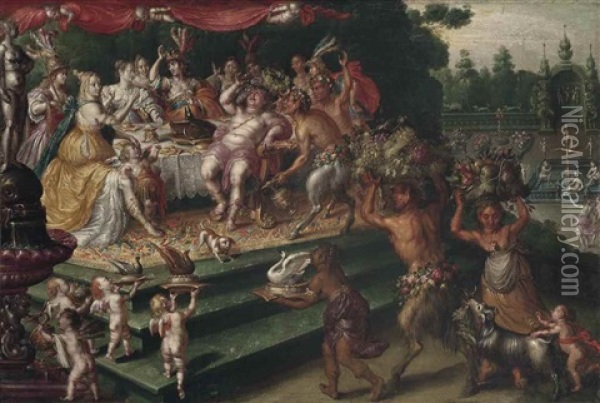 The Feast Of The Gods Oil Painting - Pauwels Casteels