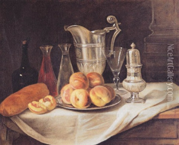 La Collation Aux Peches Oil Painting - Andre Bouys