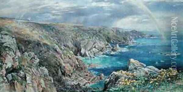 South Coast of Guernsey from the Cribiere 1862 Oil Painting - Paul Jacob Naftel