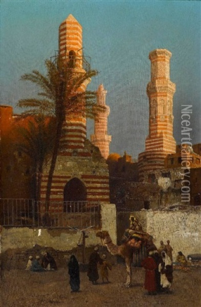Agyptische Strasenszene Oil Painting - Karl Hubert Frosch