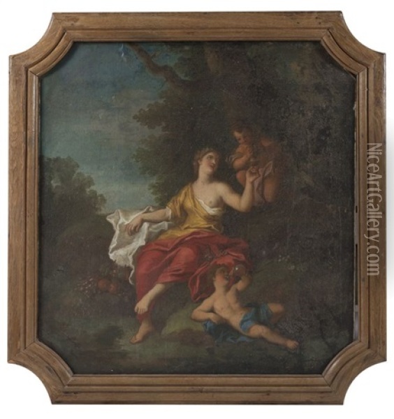 Les Deux Saisons Oil Painting - Hyacinthe Collin de Vermont