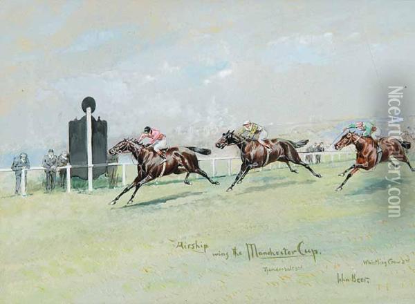 Airship Wins The Manchester Cup Oil Painting - John Beer