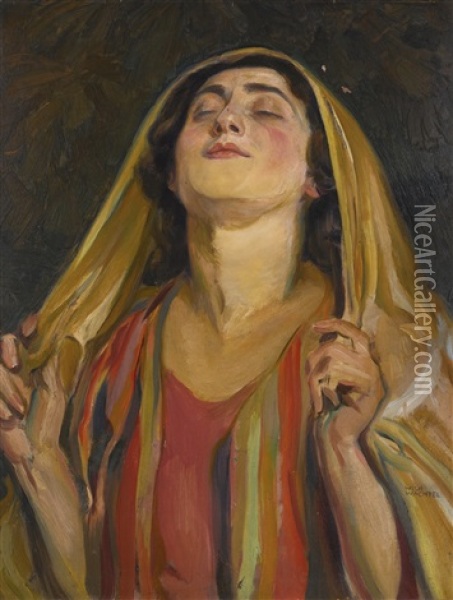 Hannah At Prayer Oil Painting - Wilhelm Wachtel