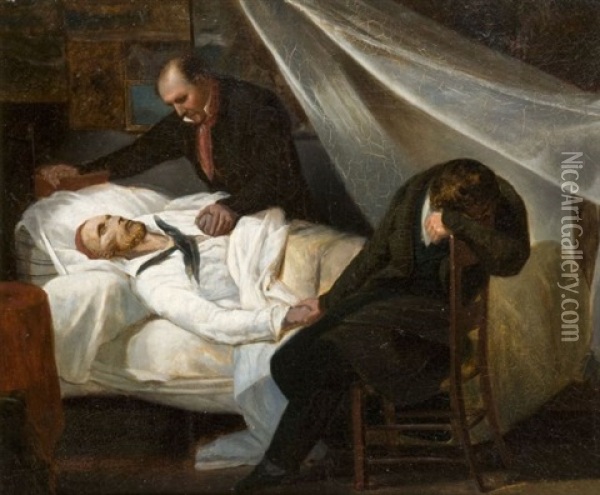 La Mort De Gericault Oil Painting - Ary Scheffer